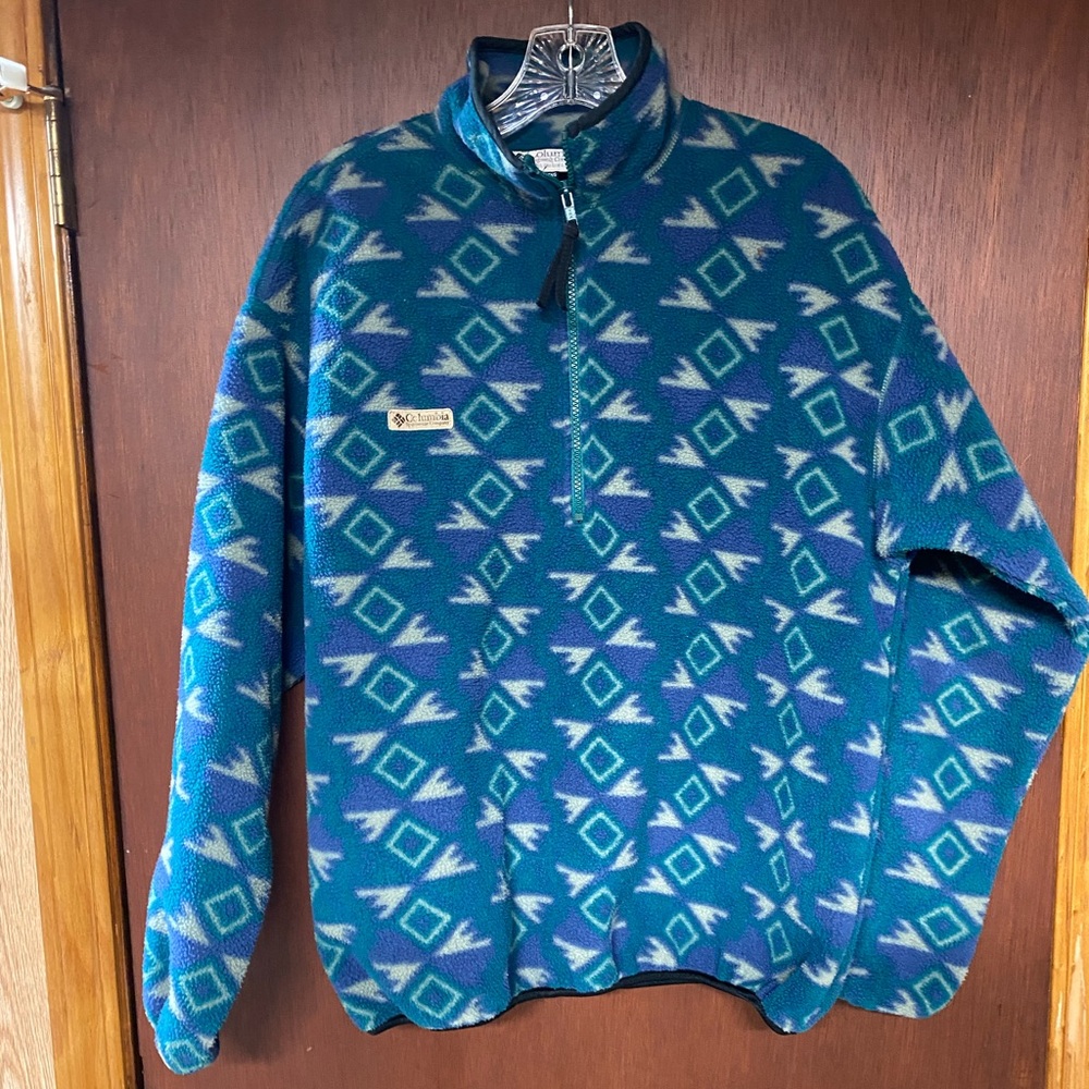 Vintage Columbia High Pile Aztec 1/4 Zip fleece Women’s Medium